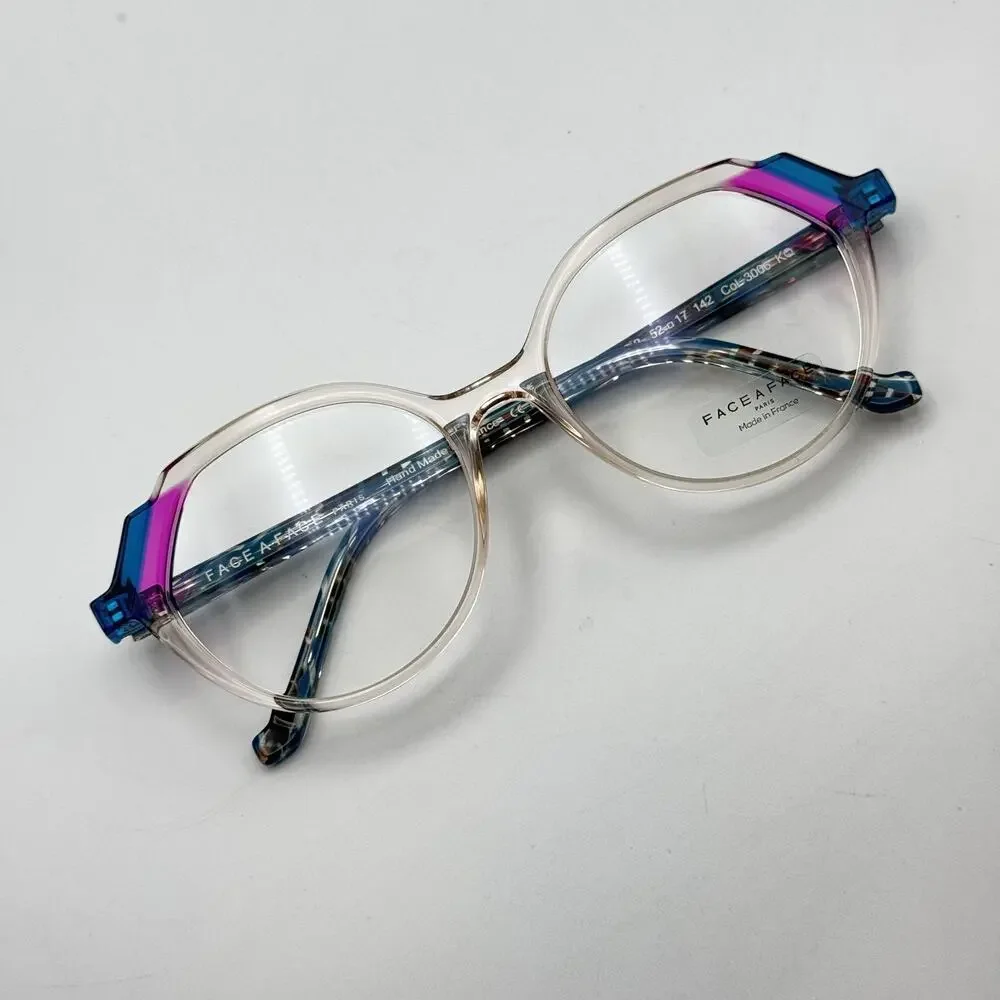 Face a Face Eyeglass Frames MOVES 2 3006 Pink Blush Crystal Frame 52-17-142 NEW